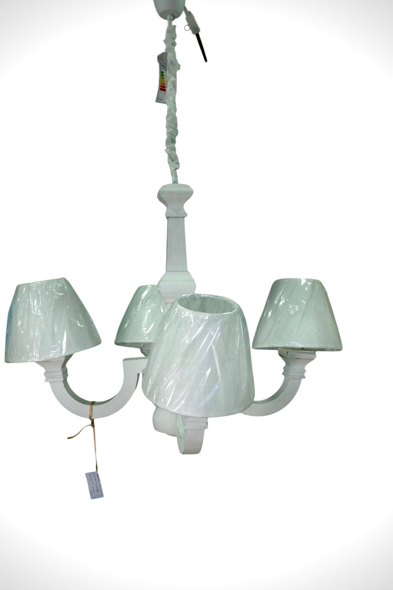 Lampadario a 4 bracci in legno