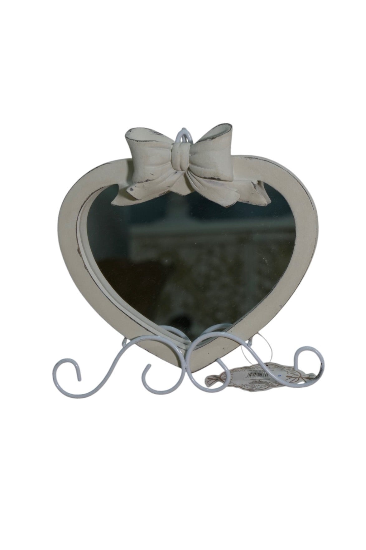 Specchio cuore base ferro
